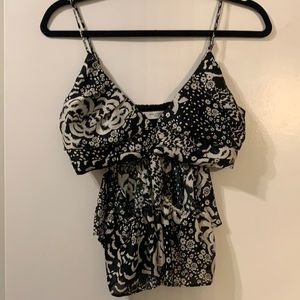 ZARA cut out tank black & white